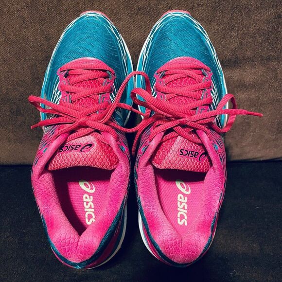 Mint Condition ASICS GEL NIMBUS 18 Womens US Pink Turquoise 8.5 US Medium 40 EUR - Picture 13 of 14